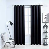 vidaXL Zavjese za zamračivanje s prstenima 2 kom crne 140 x 245 cm Cijene