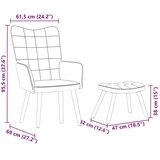 vidaXL Sprostitveni stol s stolčkom Cream Velvet | Shoptok.si