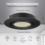 CLOKSH 5x 85mm LED vgradni reflektor - 5 W | Shoptok.si