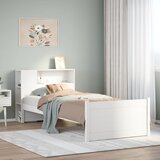 vidaXL Krevet s regalom z knjige bez madraca bijeli 100x200cm borovina | shoptok.hr