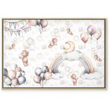  Slika - Toy Bears with Balloons - Flying Plush Bears Among Balloons Clouds and Rainbows in Subtle Pastel Hues 120x80 U prirodnom | shoptok.hr