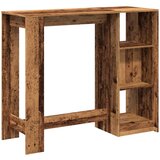 vidaXL Barska miza s polico starinski les 124x46x103,5 cm inž. les | Shoptok.si