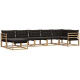  Set vanjskih sofa 7 kom. Bijela i crna Čvrsto drvo akacije | Eponuda.ba