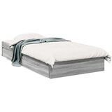 vidaXL Okvir kreveta s ladicama siva boja hrasta 75 x 190 cm drveni | shoptok.hr