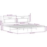  Posteljni okvir brez vzmetnice rjavi hrast 200x200 cm inž. les, (21829408) | Shoptok.si