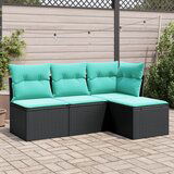 vidaXL 4-dijelni set vrtnih sofa od poliratana s jastucima crni | shoptok.hr