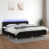 The Living Store Box spring postelja z vzmetnico LED črna 200x200 cm blago - Box Spring Postelja, (21503498) Cene