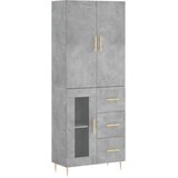  Visoka komoda siva betona 69,5x34x180 cm od konstruiranog drva | Eponuda.com