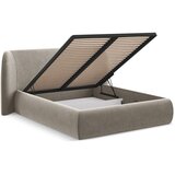 Makamii Tapecirani bračni krevet smeđe-sivi s prostorom za odlaganje s podnicom 140x200 cm Hauke – | shoptok.hr