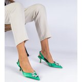 Gemre Green satin slingback pumps Melossi | Shoptok.si