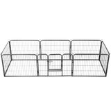  Ograda za pse s 8 ploča od čelika 60 x 80 cm crna | shoptok.hr