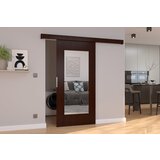 ADRK Stenska drsna vrata z ogledalom NELA 76 cm - WENGE | Shoptok.si