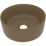 Maison Chic Razkošen Umivalnik - Kopalna umivalnik - Lavabo okrogel mat krem 40x15 cm keramičen, (21684646) Cene