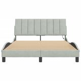  Okvir kreveta s LED-om bez madraca Hanko svjetlosivi 140x190 cm baršunasti | shoptok.hr