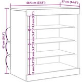  stranski stol z LED lučmi črno hrast 60,5x37x67 cm | Shoptok.si