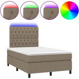  Box spring s madracem LED smeđesivi 120 x 200 cm tkanina | shoptok.hr