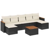  8-dijelni set vrtnih sofa od poliratana s jastucima crni Slike