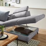 Stylife KOTNA SEDEŽNA GARNITURA, tkanina svetlo siva | Shoptok.si