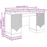 Stol Crna 142,5 x 50 x 75 cm Konstruirano drvo | shoptok.hr