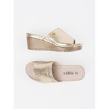 GOODIN Golden women's wedge flip-flops | shoptok.hr