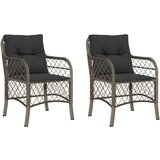  The Living Store Vrtni stoli z blazinami 2 kosa siv poli ratan - Vrtni Stol, (21459826) | Shoptok.si