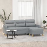 vidaXL kavč trosed s stolčkom za noge svetlo siv 180 cm blago | Shoptok.si