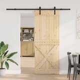 vidaXL Klizna vrata s priborom za montažu 90 x 210 cm masivna borovina | shoptok.hr