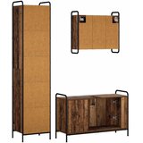  Set ormarića za kupaonicu 3 kom. Staro drvo 40 x 36 x 181 cm - Staro drvo Ormarić ispod sudopera (3 vrata) + viseći ormarić + ku | shoptok.hr