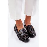 S. BARSKI Lacquered Women's Moccasins With Heart Black S.Barski | Shoptok.si