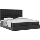 vidaXL Otomanski posteljni okvir z vzmetnicami črn 160x200cm um. usnje | Shoptok.si