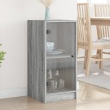 vidaXL Stranska omarica s steklenimi vrati siva sonoma 35x37x75,5 cm | Shoptok.si