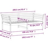  Dnevni krevet bez madraca bijeli 90 x 190 cm masivna borovina | shoptok.hr
