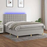  Box spring s madracem LED svjetlosivi 180x200 cm tkanina | shoptok.hr