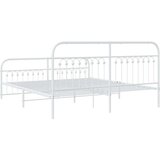 Metalni okvir kreveta uzglavlje i podnožje bijeli 183x203 cm | shoptok.hr
