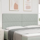 vidaXL Naslon za glavom s kristalnim dugmadi, tapeciran svjetlosivim baršunom, 200 cm | shoptok.hr