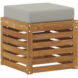  Vanjska stolica klupa s jastukom Prirodna 43 x 43 x 37 cm - Prirodna i svijetlo siva 40 cm Zatvoren prostor za noge | shoptok.hr