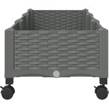  Vrtni saksija s kotačima Svjetlosiva 120 x 40 x 33 cm PP | shoptok.hr