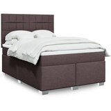 Maison Chic Box spring postelja - Vzmetna postelja z vzmetnico temno rjava 140x200 cm blago SL11628, (21901337) | Shoptok.si