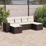 vidaXL 6-dijelni set vrtnih sofa od poliratana s jastucima smeđi | shoptok.hr