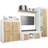 MID.YOU Dnevni Regal Usilo L, Bela, Barva Hrasta, 4-Delni Cene