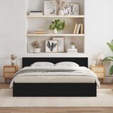  Krevetna konstrukcija s uzglavljem Crni hrast 203 x 185 x 70 cm | shoptok.hr
