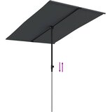  Vrtni suncobran s aluminijskim stupom 2 x 1,5 m crni | shoptok.hr