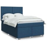  Krevet s oprugama i madracem plavi 140 x 190 cm od tkanine | shoptok.hr