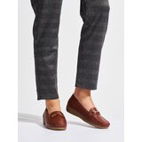 Shelvt Brown women's loafers with decoration | shoptok.hr