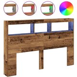 Ormarić za uzglavlje s LED svjetlima staro drvo 160x17x102 cm | shoptok.hr