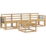  Set vanjskih sofa 5 kom. Bijela Čvrsto drvo akacije | shoptok.hr