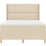 Box Spring postelja z vzmetnico in LED krem 160x200 cm tkanina, (22049592) | Shoptok.si