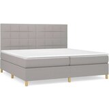  Box spring postelja z vzmetnico svetlo siva 200x200 cm blago, (20761231) | Shoptok.si
