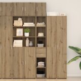 vidaXL Slim Storage Cabinet Obrtnik hrast 30x42.5x225 cm Inženirski les Cene
