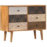 vidaXL Komoda s potiskanim vzorcem 90x30x70 cm trden mangov les Cene